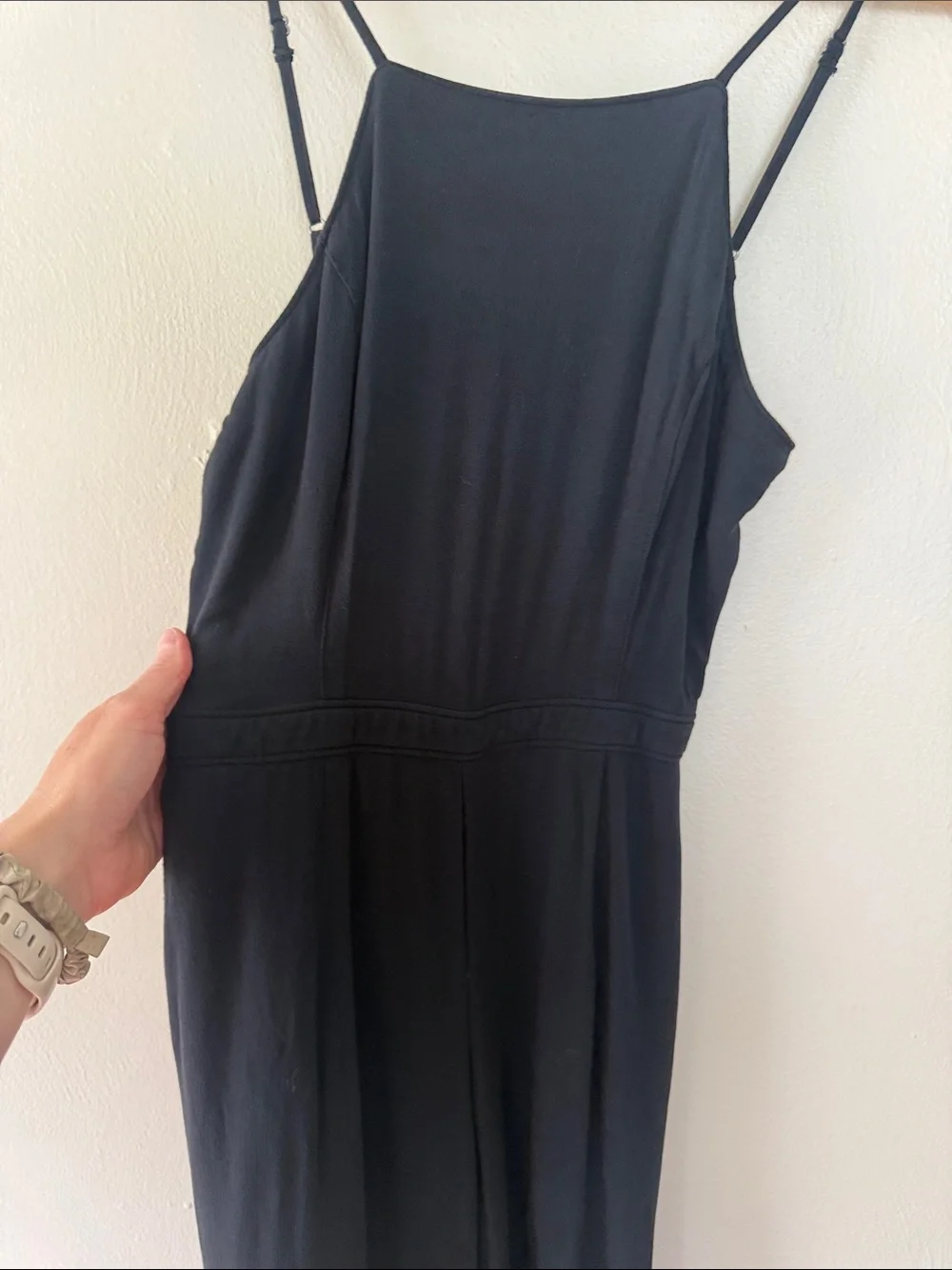 Abercrombie and Fitch Black Spaghetti-Strap tie back Jumpsuit - Women's small